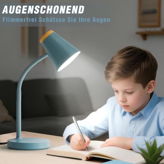 Detalle de GyroVu LED-Schreibtischlampe mit Touch-Dimmung und flexiblem Gänsehals (blau)