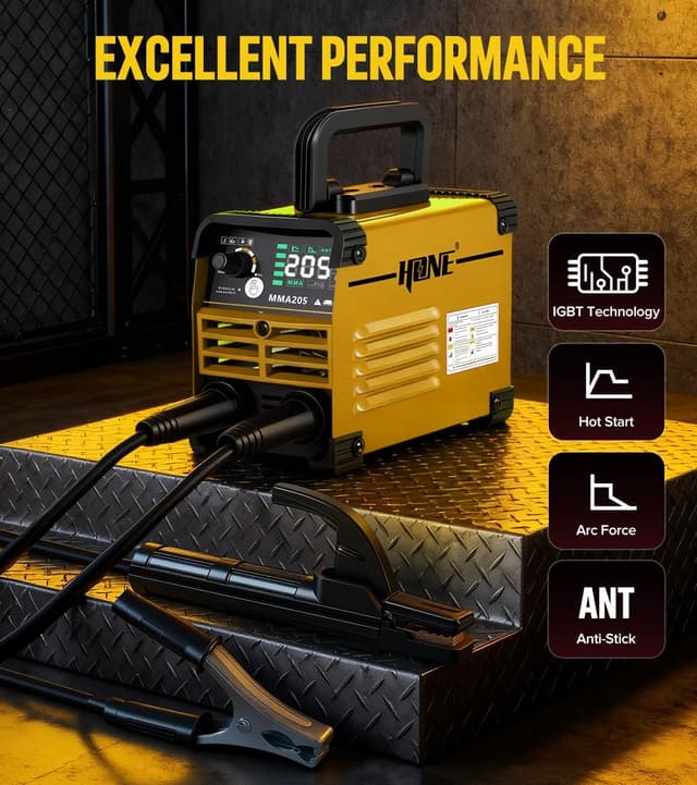Detalle 2 de HONE Stick Welder (Upgraded 205Amp Mini) 110V with Lift TIG, Hot Start & Anti-Stick, 25 Rods Included