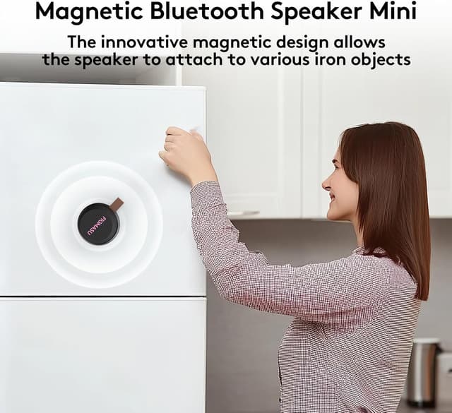 Detalle 2 de FIGMASU Magnetic Bluetooth Speaker Mini Portable – waterproof pocket speaker with magnetic phone/tablet stand