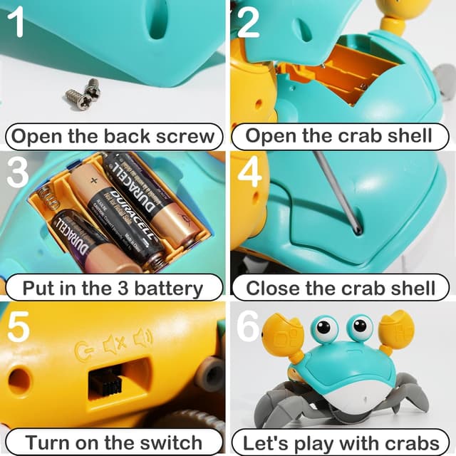 Detalle de Pbooo Crawling Crab Baby Toy (Infrared Sensing) for Tummy Time & Early Learning