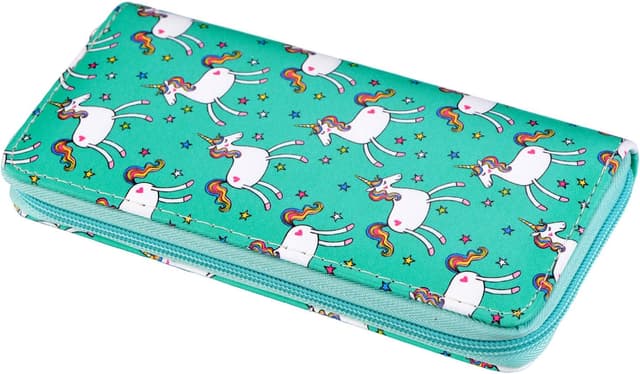 Detalle 2 de DonDon portafoglio borsellino da donna con cerniera e motivi unicorni