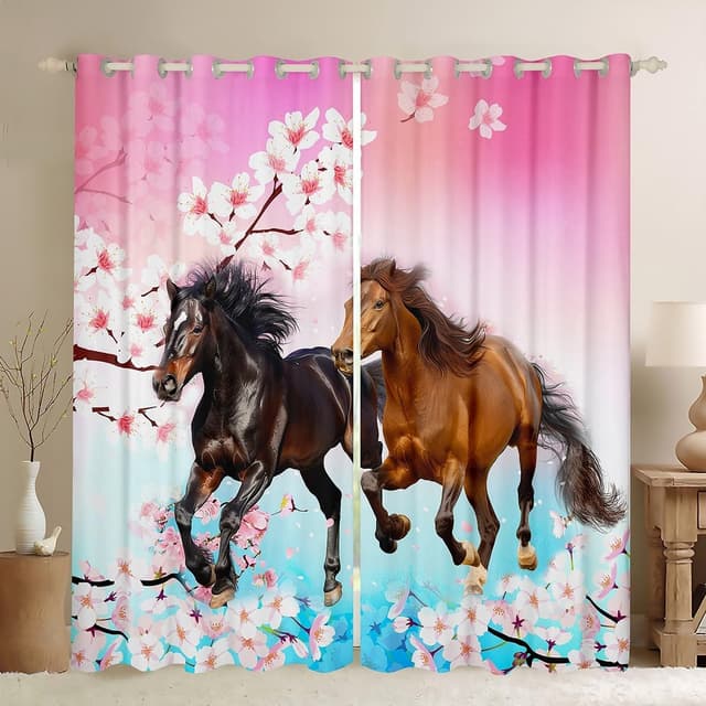 Detalle de Loussiesd Baby Dinosaurier Fenstervorhang Set (2 Paneele) 175 x 140 cm – blickdichte Mikrofaser-Dekovorhänge für Kinderzimmer