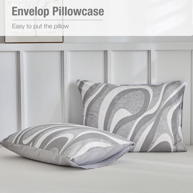 Thumbnail 7 de Lekesky Funda Nórdica 220x240cm 🛏 Gris 3 piezas