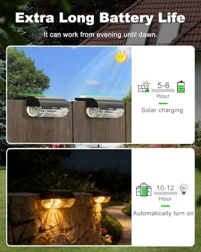Detalle de AdalyRoma 6 x lámparas solares para exteriores con LED y sensor crepuscular