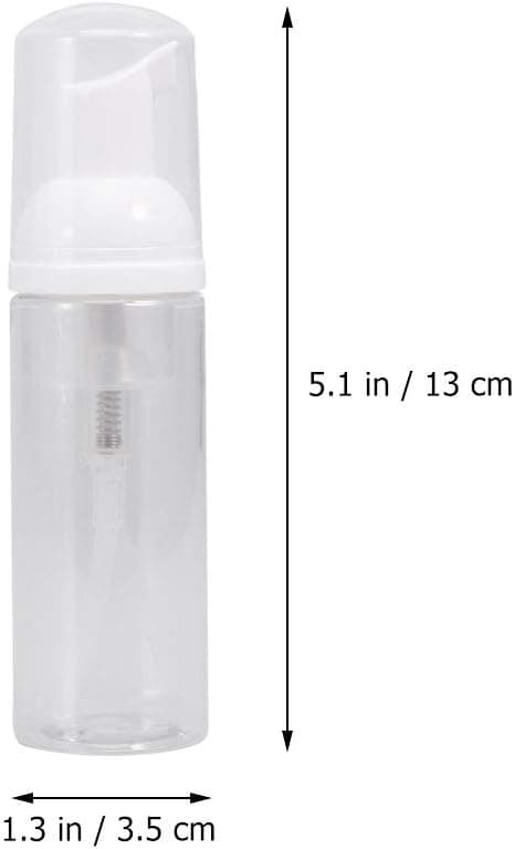 Detalle 2 de Healifty 12pc Plastic Foam Dispenser Bottles (Refillable, 50ml) – White travel hand soap & shampoo containers