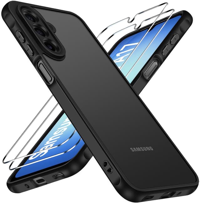 Detalle de iVoler Hülle für Samsung Galaxy A17 4G / 5G mit Panzer-Schutzglas (2er-Set) – stoßfest & kratzfest, matt, schwarz