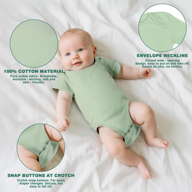 Detalle de Vicloon Bébé Body mixte en coton, lot 5