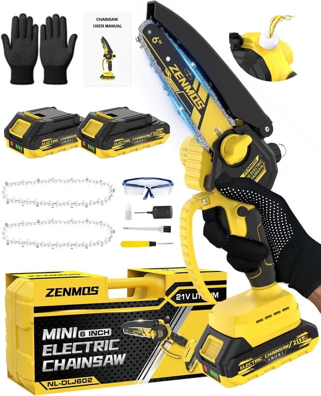 Detalle de Zenmos Mini 6in Cordless Chainsaw