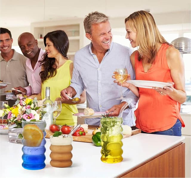 Thumbnail 4 de ALINK gerippte Trinkgläser Set 473 ml