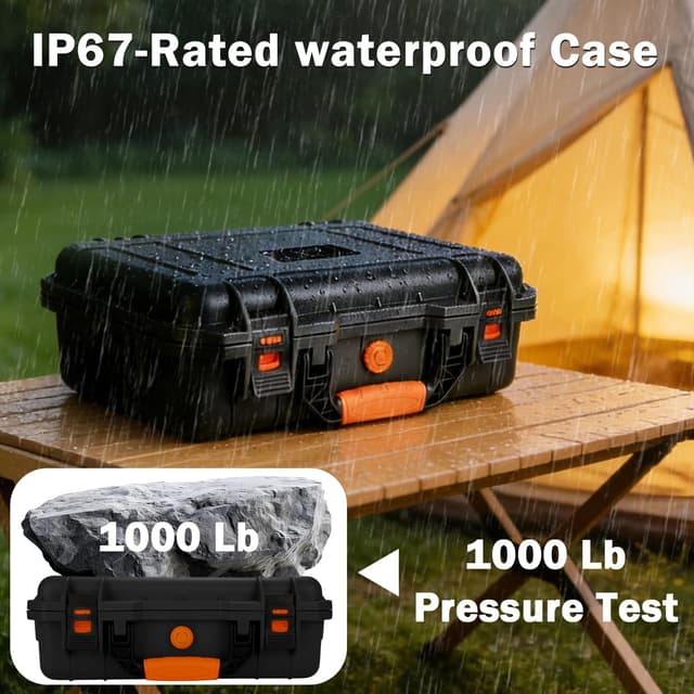 Detalle de MONOJOY IP67 Waterproof Hard Carrying Case for Starlink Mini (with Foam Insert)