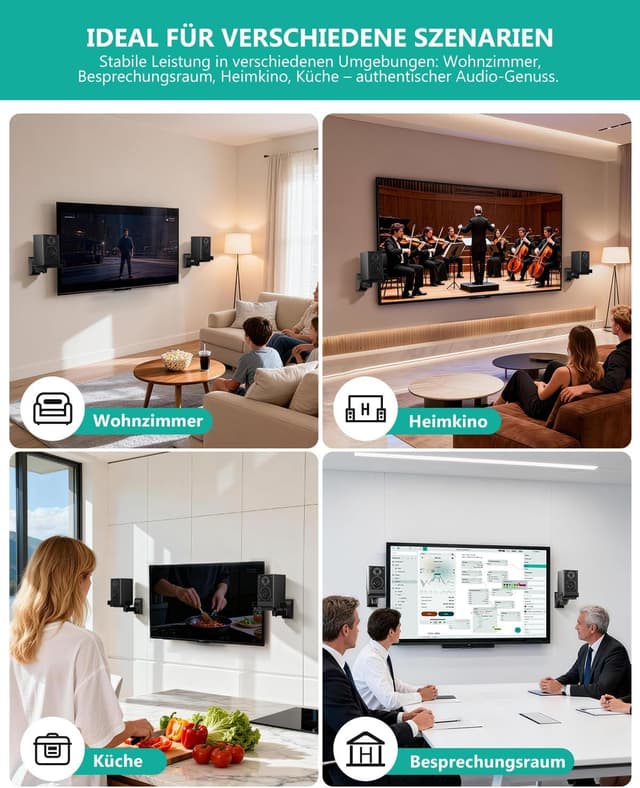 Thumbnail 4 de WALI SWM201 Lautsprecherhalterung für 25 kg, schwarz