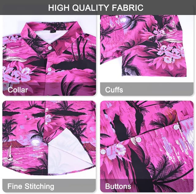 Detalle de Gavliuu Chemise hawaïenne homme à manches courtes imprimé tropical
