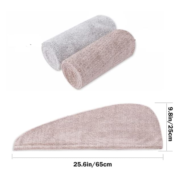 Detalle de M-bestl Haarhandtuch/Turban mit Knöpfen – Mikrofaser-Set zum schnellen Trocknen, 2er-Pack