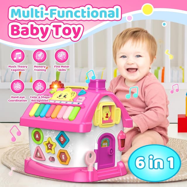 Detalle 2 de Montessori 6-in-1 Activity House for 1–2 Year Old Girls 📼