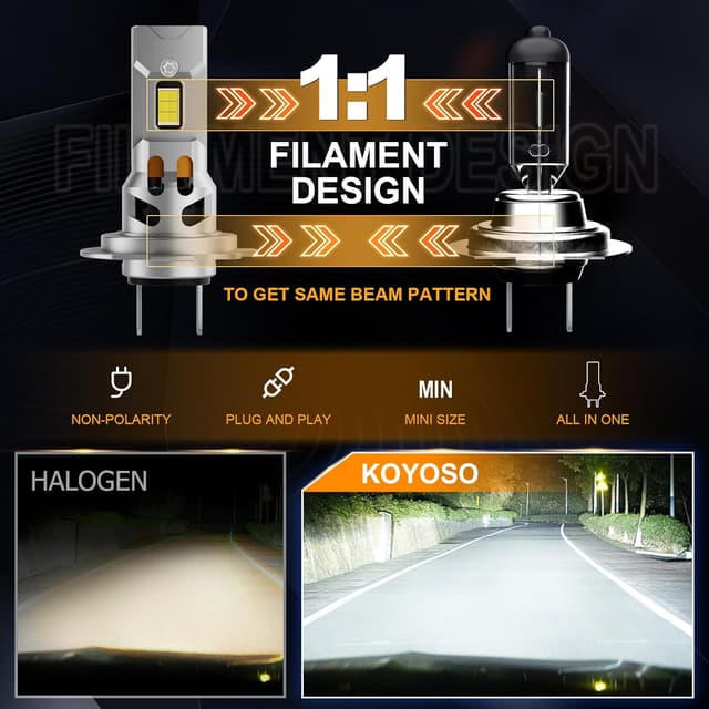 Thumbnail 5 de KOYOSO H7 LED 100W 26000LM fari auto 6500K