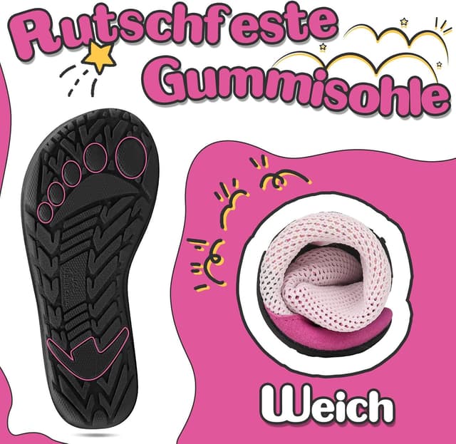 Detalle de Kyopp Hausschuhe für Kinder – Barfußschuhe/Kindergarten-Slipper mit rutschfester Sohle