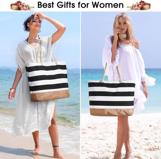 Thumbnail 6 de oscaurt Strandtasche Tote Bag mit Reißverschluss – große wasserdichte Shopper für Bad, Reise & Alltag