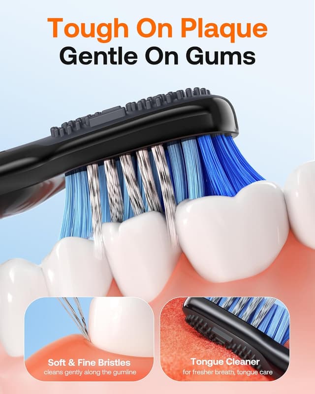 Detalle de Bitvae D2 Ultrasonic electric toothbrush 8 heads 🪥