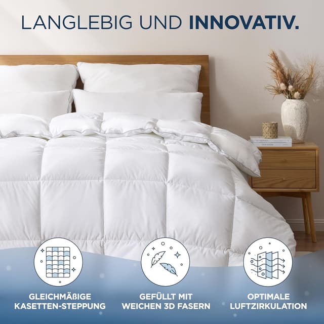 Thumbnail 6 de Samthus Premium Bettdecke 200x200 cm – ganzjährig, Oeko-Tex & Dermatest zertifiziert, Bezug aus 100% Baumwolle