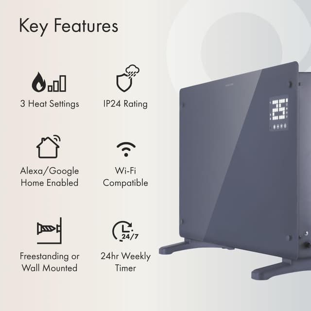 Thumbnail 1 de Devola 2500W Electric Glass Panel Heater