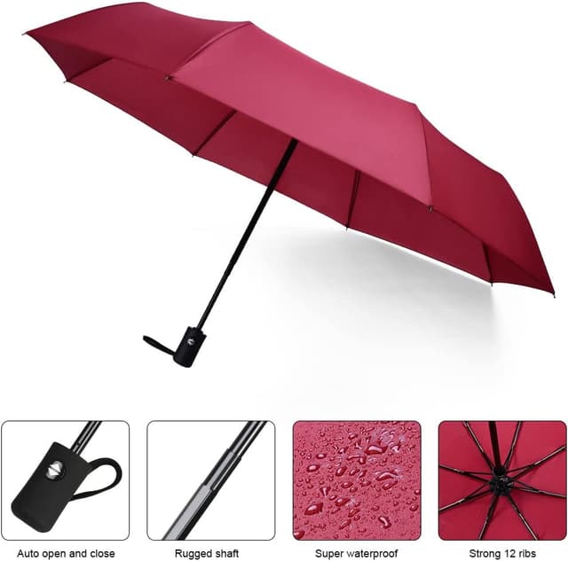 Thumbnail 4 de Vicloon Regenschirm Auf-Zu Taschenschirm 8 Rippen