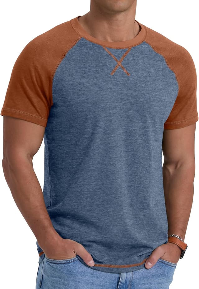 Detalle 2 de QIXING Herren T-Shirt Rundhals mit 30 °C