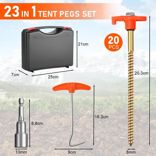 Thumbnail 3 de RIZENCE tent pegs set 20cm heavy duty