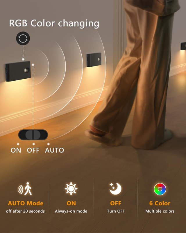 Detalle 2 de WILLED RGB & Warmweiß Nachtlicht 500mAh