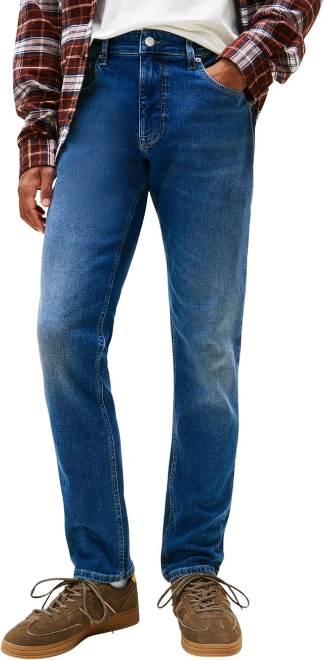 Detalle de Tommy Jeans Uomo Jeans Scanton Slim Fit: il denim elastico dal taglio entallato