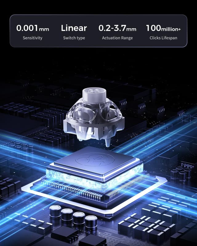 Detalle 1 de GravaStar Mercury V60 Pro 60% Hall-Effect Gaming-Tastatur (V60 Pro) mit 8.000 Hz Rapid Trigger und 0,005 mm Aktivierung, Silver Frost