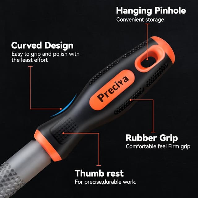 Detalle de Kit de 3 limes à bois Preciva (plate, demi-ronde, ronde) en acier carbone 45#