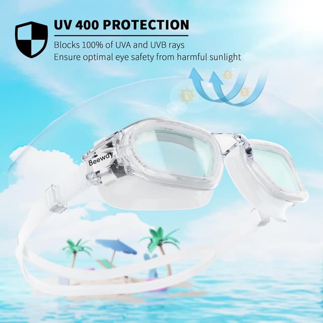 Thumbnail 3 de BEEWAY Kids Swimming Goggles 6-14 Wide View