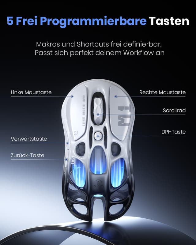 Detalle 2 de GravaStar Mercury M1 Pro 26.000 DPI 🖱