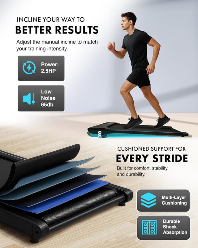 Thumbnail 6 de Kayman 3-in-1 Walking Pad Treadmill (Under Desk) with Remote, 10% Incline, 1–6km/h and LED Display