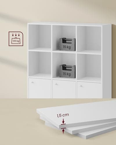 Thumbnail 6 de VASAGLE Estantería de 3 Niveles con Puertas 🏡