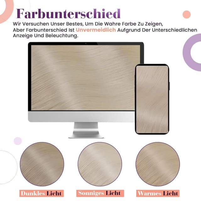 Detalle 2 de LaaVoo Clip-in Extensions Echthaar 55 cm, #613 hellblond – 7-tlg. Set mit Clips