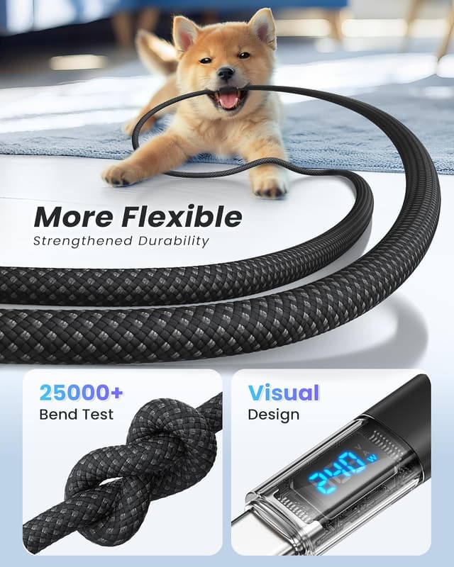 Detalle 2 de RAVIAD Cavo USB-C a USB-C 240W da 2 metri con PD 3.1 e QC 3.0