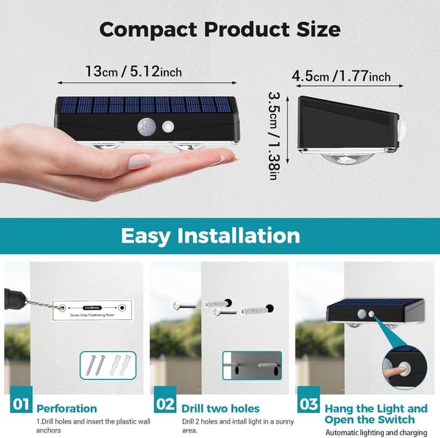 Thumbnail 6 de Kolpop Solar Fence Lights Outdoor Garden