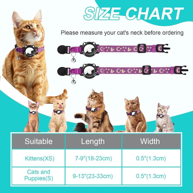Detalle de Ytanest AirTag cat collar XS 7-9 inch