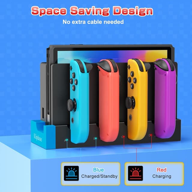Detalle de Klipdasse Charging Dock for Nintendo Switch & Switch OLED (Up to 4 Joy-Con Controllers)