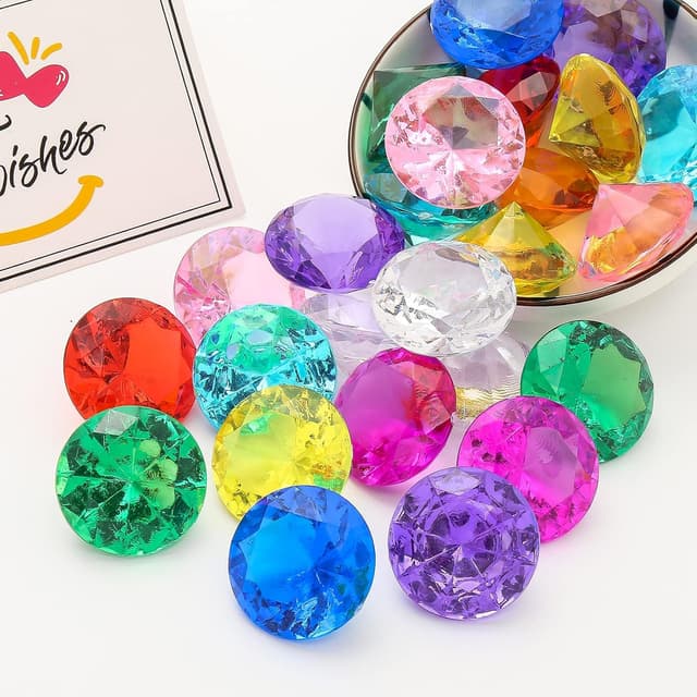 Detalle de DAHI Deko-Diamanten 30 mm für Hochzeit & Feste – transparente Kristallstreudeko (30 Stück)