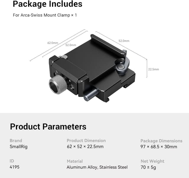 Thumbnail 6 de SMALLRIG RS 3 Mini Morsetto 10 mm per stabilizzatori