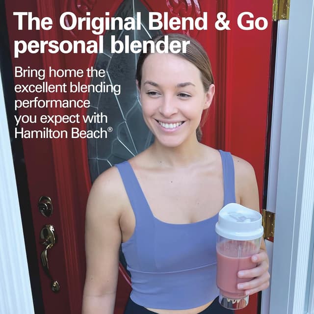 Detalle 2 de Hamilton Beach 51101V Portable Blender for Shakes and Smoothies (14 oz BPA-Free Travel Cup)