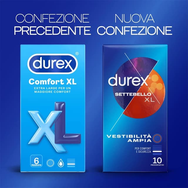 Detalle 2 de Durex Settebello XL preservativi extra large 10pz 🧷