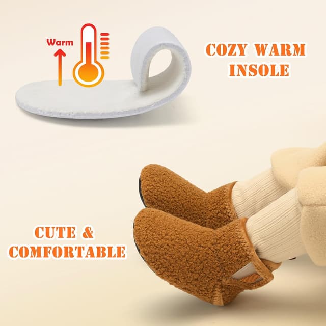 Detalle 2 de JOINFREE Baby house shoes slippers with non-slip rubber sole for toddlers