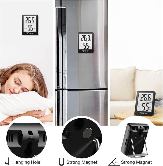 Thumbnail 6 de DOQAUS Raumthermometer Hygrometer mit Smiley