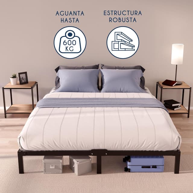 Thumbnail 2 de Dreamzie Cama 120x200 cm Metal Negro 35 cm