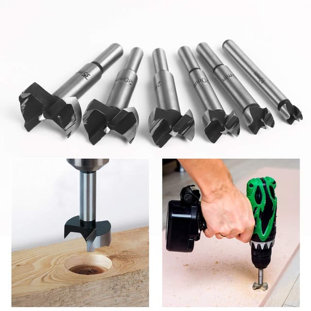 Thumbnail 6 de flintronic Lot de mèches Forstner 6 pièces 10 à 35 mm (queue ronde) pour bois