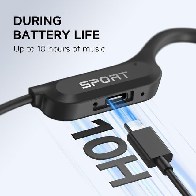 Detalle 2 de Yorlu Bone Conduction Headphones (2026 Upgrade) Open-Ear Bluetooth 5.4 with Mic, IP56