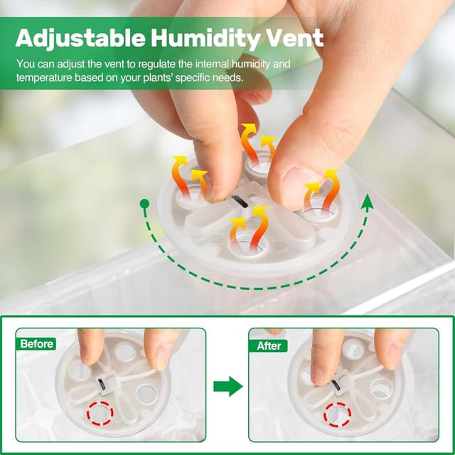 Thumbnail 5 de Bonviee 5 Pack Seed Starter Tray with Grow Light
